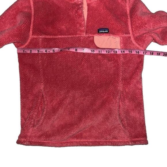 Patagonia Girls Snap-T Re-Tool Pullover Jacket Fleece Sz Large 12 Coral Rose - Picture 4 of 9